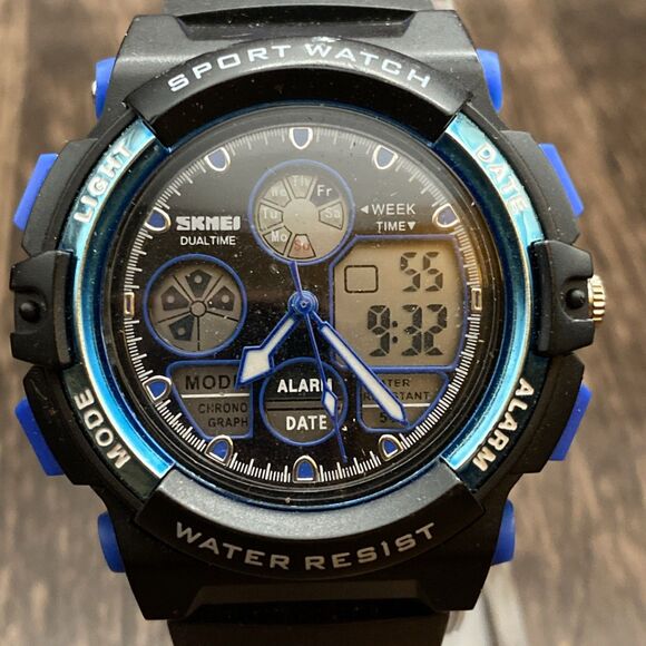 SKMEI Dual Time Alarm Chronograph Analog Digital Men's Watch #1163 - Picture 1 of 9